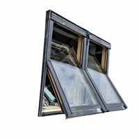 Fenêtre de toit à charnière centrale en aluminium et bois, haut de gamme, en pin massif, pour maison passive, avec micro-ventilation réglable