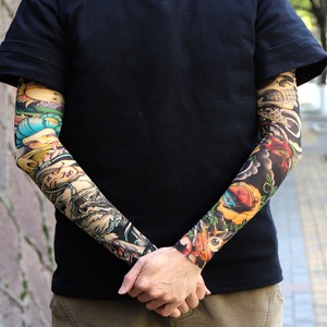 Manguitos ultrafinos sin costuras con estampado floral; Mangas protectoras solares aptas para tatuajes; Manguitos de ciclismo de verano para hombre y mujer - Product Image 2