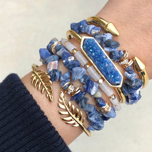 Joyería personalizada Bohemia para mujer joven, pulsera con cuentas de lapislázuli de cristal curativo de aromaterapia Natural - Product Image 6