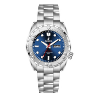 Montre de plongée professionnelle automatique mécanique pour homme en acier inoxydable analogique sport avec verre saphir