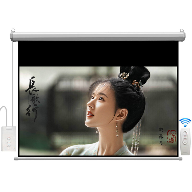 [150 Inch Motorized] Screen Projector 16:9 Metal for Home Theatre Metal Big Size