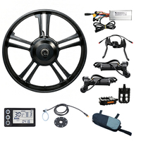 Kit de conversion de vélo électrique Reliago 48V 750W avec roue à pneu large 20x4.0, moteur de moyeu arrière sans balais à engrenages, écran LCD et poignée de commande rotative