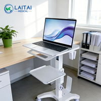 Carrito Médico Premium para Consultorio Dental, Universal para Portátiles y Escritorios, Columna de Soporte Resistente, Compatible con la Mayoría de las Marcas de Escáneres