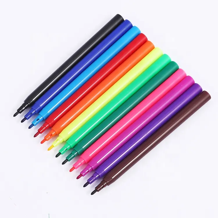 Plumas de dibujo Foska, 12 colores vibrantes y marcadores de pintura de tinta a base de agua suaves de larga duración para pintura en papel