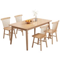 Table à manger rectangulaire en bois massif au design moderne, mobilier commercial neuf pour la restauration rapide, les restaurants, la restauration, la location et l'habitat