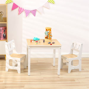 Tavolo per bambini e sedie Set tavolo da scrivania per bambini con 2 sedie sgabelli Set per bambini in età prescolare ragazzi e ragazze attività costruire il gioco - Product Image 2