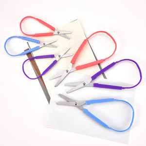 Safety Ring Scissors Automatic Spring Loaded Childrens Art Office Student Paper Cutting Stainless Steel V Shaped Home Use - Product Image 2