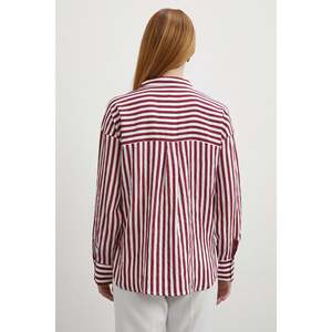 Camisa de Popelina a Rayas Múltiples para Mujer, Estilo Casual para el Día a Día, Diseño con Paneles y Botones - Product Image 1