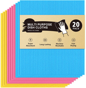 Chiffons de nettoyage écologiques pour la maison et la cuisine Chiffon éponge en cellulose naturelle Serviettes de nettoyage en papier réutilisables pour la maison - Product Image 1