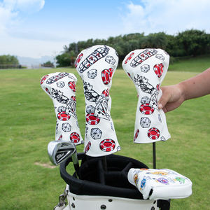 Livraison Rapide – Lot de 3 Housses de Tête de Club de Golf en Cuir PU Blanc avec Broderie Dés – Pour Clubs Hybrides - Product Image 5