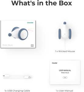 Juguete para Gatos Cheerble de Estilo Moderno, Dos Colores, con Diseño de Ratón Corredor, Juego de Escondite, Accesorio Electrónico con Aspecto Realista - Product Image 2