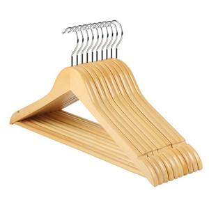 Percha de <span class=keywords><strong>madera</strong></span> duradera ecológica de bajo MOQ con ganchos de Metal para armario <span class=keywords><strong>individual</strong></span>/doble y uso en tienda de ropa - Product Image 1