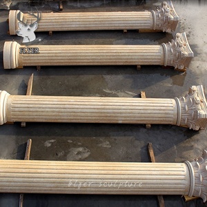 Xây dựng xây dựng đá trụ cột giá rẻ màu be đá cẩm thạch travertine đá Roman cột - Product Image 5