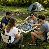 Table de jeu de mahjong pliable sur mesure, plateau en ABS avec surface en PU, mythologie nordique, table de mahjong portable pour l'extérieur