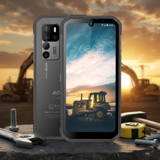5G Industrial Rugged Octa Core LCD Smartphone Android 11 IP68 Waterproof Dustproof 8GB+256GB NFC SOS GSM/LTE for Harsh