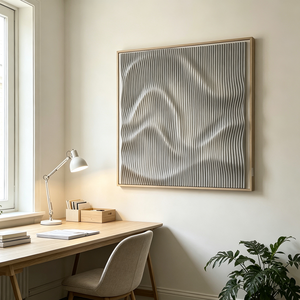 <span class=keywords><strong>Arte</strong></span> Murale Parametrica in Legno di Alta Gamma, Decorazioni 3D in Rilievo, Dipinti Decorativi Incisi al Laser, Decorazione Murale in Legno a Doghe per Hotel - Product Image 1