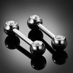 G23 de cristal de titanio de Gema anillo de lengua Piercings internamente roscado Sexy Mamilo Piercings lengua barra Piercings joyería de las mujeres - Product Image 5