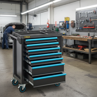 Caja de Herramientas con Ruedas y 7 Cajones para Taller, Gabinete de Almacenamiento de Acero con Cerradura para Kit de Reparación de Automóviles, Herramientas Manuales, Precio al por Mayor
