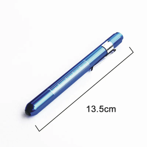 Stylo torche médical en acier inoxydable à double source lumineuse avec clip - Product Image 5