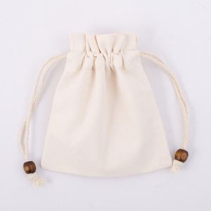 Pochette en toile de coton écologique avec cordon de serrage, sacs en coton imprimés sur mesure pour l'emballage, sac de rangement réutilisable, vente en gros, logo personnalisé - Product Image 4
