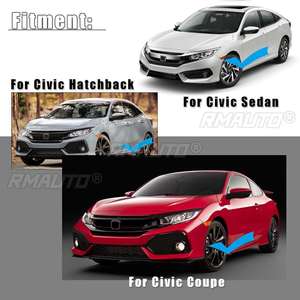 Coques de rétroviseurs latéraux en ABS style fibre de carbone en forme de corne pour Honda Civic 10ème génération 2016 2017 2018 2019 - Product Image 6