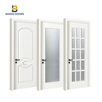 Portes en Bois Moulées Préassemblées Économiques pour Intérieur de Maisons, Apprêt Blanc pour Bureau, pour Porte en Bois, pour Toilettes, Salles de Bain Pliantes