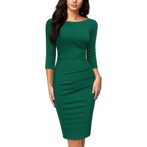 Elegant Work Dresses - Knee-Length Office Lady Style