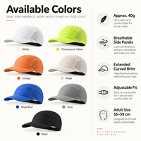 Casquette de course personnalisée à 5 panneaux, légère, respirante, en polyester perforé au laser, avec logo