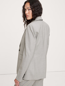 Chaqueta Blazer Casual de Moda para Mujer, Cuello de Solapa, Rayas Tejidas, Transpirable, Color Marrón, Doble Botonadura, Manga Larga - Product Image 5