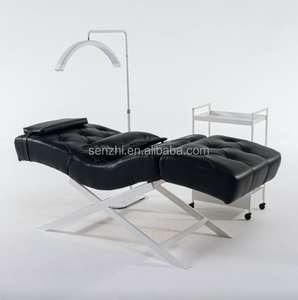 La dernière tête de lit de beauté de base d'or hydraulique de lit de cils de flanelle verte de luxe est réglable - Product Image 3
