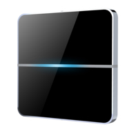 Interrupteur tactile en métal à 2 touches KNX Mur d'éclairage intelligent avec panneau de verre Contrôle de l'obturateur tactile LCD Système de contrôle d'éclairage intelligent