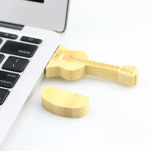 Chiavetta usb a forma di chitarra in legno ecologica all'ingrosso con logo burn 8gb /16gb/32gb 64gb con logo inciso