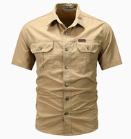 Chemise décontractée à manches courtes pour homme, respirante, séchage rapide, anti-plis, idéale pour l'été, les activités de plein air, la randonnée, la chasse, les voyages et le trekking
