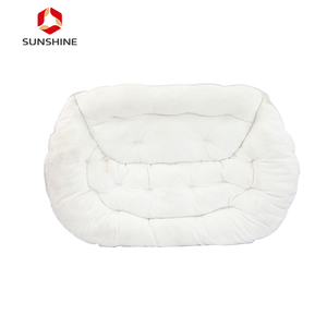 Cozy Indoor Padded <strong>White</strong> Double Seat Half Back Folded <strong>Rocking</strong> Moon <strong>Chair</strong> - Product Image 6