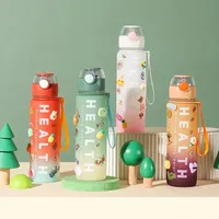 GC Lot de 4 bouteilles d'eau motivantes 2L Trios de Termos Logo en plastique isolé avec Garrafas de Agua et Termo