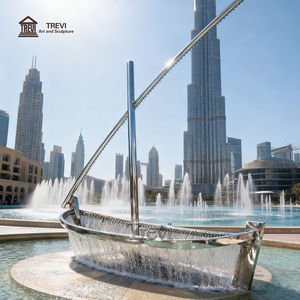 Statue Urbaine Abstraite en Métal de Grande Taille TREVI, <span class=keywords><strong>Sculpture</strong></span> de Bateau à <span class=keywords><strong>Voile</strong></span> en Acier Inoxydable à Vendre - Product Image 4