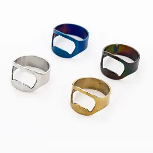 Mini Colorful Stainless Steel Finger Ring Beer Bottle Opener with <strong>Customized</strong> logo - Product Image 1