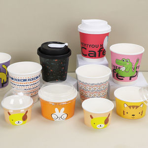 Taza de papel de café de bebida caliente con tapa y funda Lámina dorada estampada en relieve y desaparición Manipulación de impresión para bebidas - Product Image 4