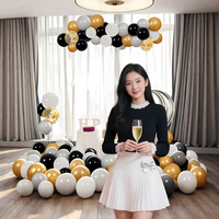 Ensemble de décoration de fête d'anniversaire avec ballons, accessoires de fond de scène, ambiance haut de gamme