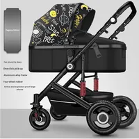 Poussette pour bébé, peut s'asseoir, s'allonger, paysage élevé, alliage d'aluminium léger, pliable, absorption des chocs bidirectionnelle