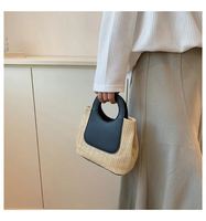 Sac a Main Portefeuille Pochette Porte Monnaie Boire Sacs Chaine Pour Jeunes Femmes Tisse Paille La Mode En Cuir Végétalien