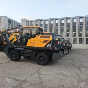 Excavadora de Ruedas Coreana Nueva de 15 Toneladas y 125KW, Gran Potencia de Excavación, Alta Eficiencia Operativa, Color Amarillo, para Construcción - Product Image 5