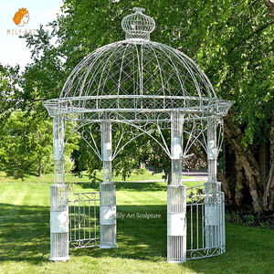 Pavillon en fer blanc antique Cadre en métal <span class=keywords><strong>Arche</strong></span> de mariage Gazebo de jardin rond à vendre - Product Image 2