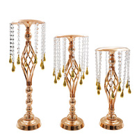 Nouveau centre de table de mariage en cristal et fer forgé, vase de table pour fleurs, décoration florale pour hôtel, restaurant, table principale, ornements artisanaux