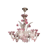 Lustre suspendu en verre de Murano fait main, décoration florale élégante, pour hôtel, maison, salon