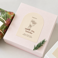 Étiquettes personnalisées imperméables adhésives en forme d'arche, découpées, couleur CMYK, forte adhérence, pour sceller les emballages, autocollants pour boîtes cadeaux