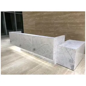 2024 nuovo stile personalizzabile Italia Carrara marmo bianco banco della Reception per la Lobby dell'hotel