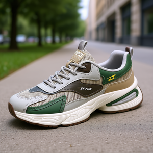 Zapatos Deportivos de Malla Modernos para Hombre SfyCx, Suela Gruesa con Amortiguación, Punta Redonda, con Cordones, para Todas las Temporadas, Estilo Casual para Caminar - Product Image 2