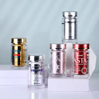 Flacon en plastique acrylique avec conteneur intérieur, conception personnalisée, impression sérigraphique, flacons vides pour capsules, vitamines, compléments alimentaires