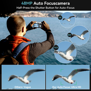 ALEEZI OEM 1080P 48MP 4K HD Écran 2,4 pouces Zoom 16X <span class=keywords><strong>Appareil</strong></span> <span class=keywords><strong>photo</strong></span> reflex numérique CCD pour enfants Mémoire intégrée 64G Type-C USB 180 - Product Image 5